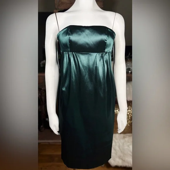 Nina Ricci Dresses | Nina Ricci Metallic Green Strapless Empire Waist Corset Midi Dress, Sz S | Color: Green | Size: S | Villatwo's Closet Nina Ricci Dresses | Nina Ricci Metallic Green Strapless Empire Waist Corset Midi Dress, Sz S | Color: Green | Size: S | Villatwo's Closet